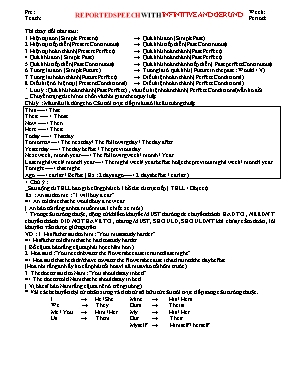 Chuyên đề Reported speech with infinitive and gerund
